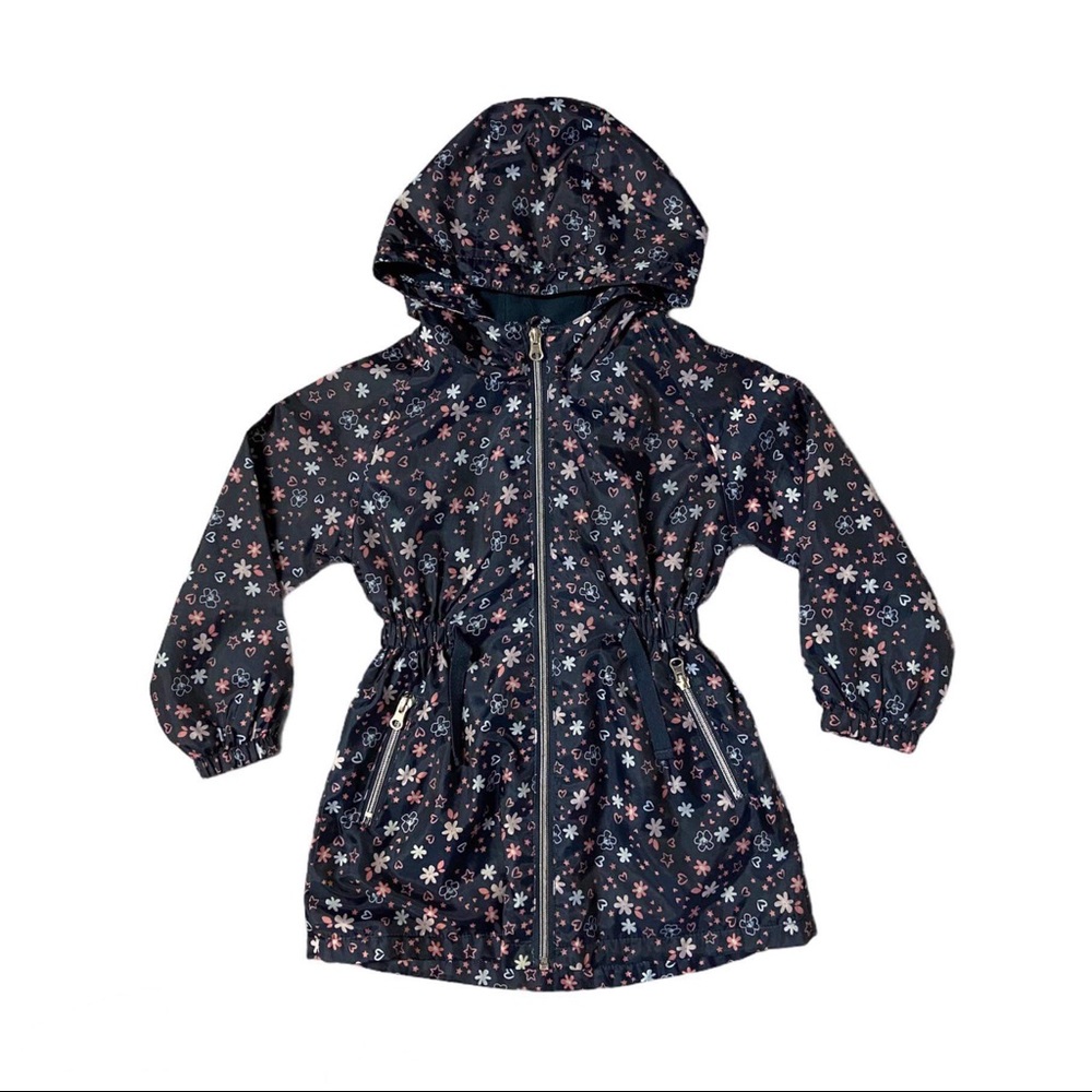 YOUNG DIMENSION Girls Floral Light Hooded Jacket Size 5/6 Years